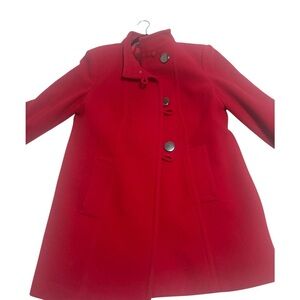Stylish Red Coat with Button Details